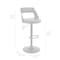 Armen Living Itzan Adjustable Swivel Gray Faux Leather and Black Wood Bar Stool with Black Base LCITBABLGR - alternate 3